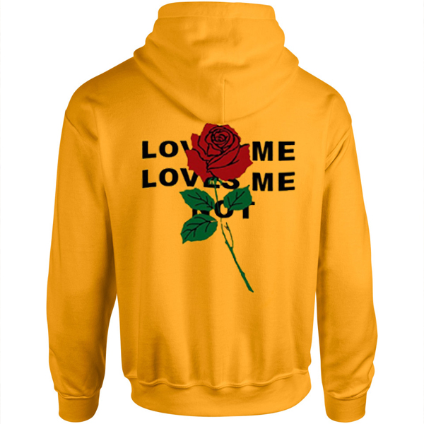 yellow hoodie with roses