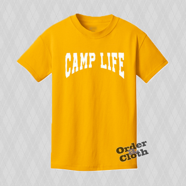 Yellow Camp Life T-shirt - orderacloth