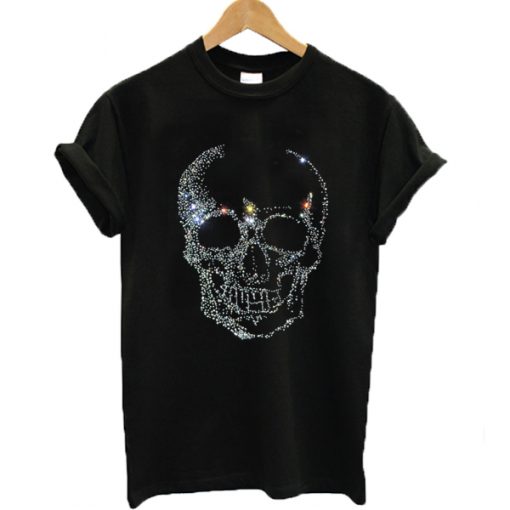 Skull Rhinestone T Shirt 0718