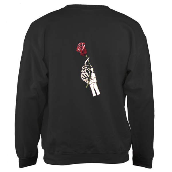 sweatshirt with skeleton hands