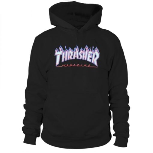 thrasher hoodie logo on hood